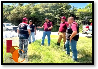 Autoridades de los tres órdenes de Gobierno monitorean el río Palizada en Campeche. 