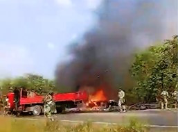 Tragedia en carretera, fallecen tres militares 